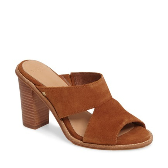 UGG Shoes - MIB UGG Australia CELIA Suede Heels Sandals Slides Shoes Sz 10